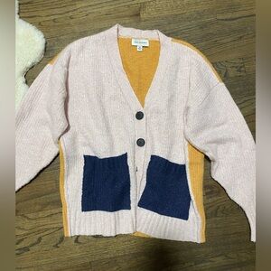 Pink and Blue chunky Knit Sweater by free assembly